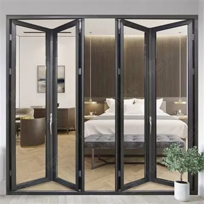 Porta corredissa plegable d'alumini